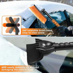 Telescopic Snow Brush Ice Scraper Combo, 2-in-1 Adjustable Length 26-36in & 360° Pivoting Head for Car Truck SUV, Christmas Auto Gifts