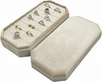 Velvet Ring Organizer Box - Ring Jewelry Box for Rings Earring, Jewelry Tray Rings holder Display Case for Girl Women (8.07"x