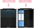 Huolewa Collapsible File Storage Organizer Boxes with Lids, Linen Document Storage, Universal Hanging Filing Organization Box