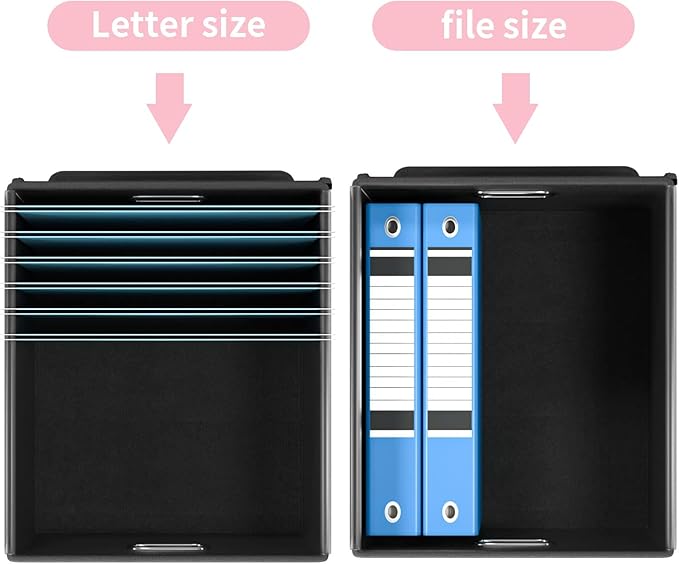 Huolewa Collapsible File Storage Organizer Boxes with Lids, Linen Document Storage, Universal Hanging Filing Organization Box