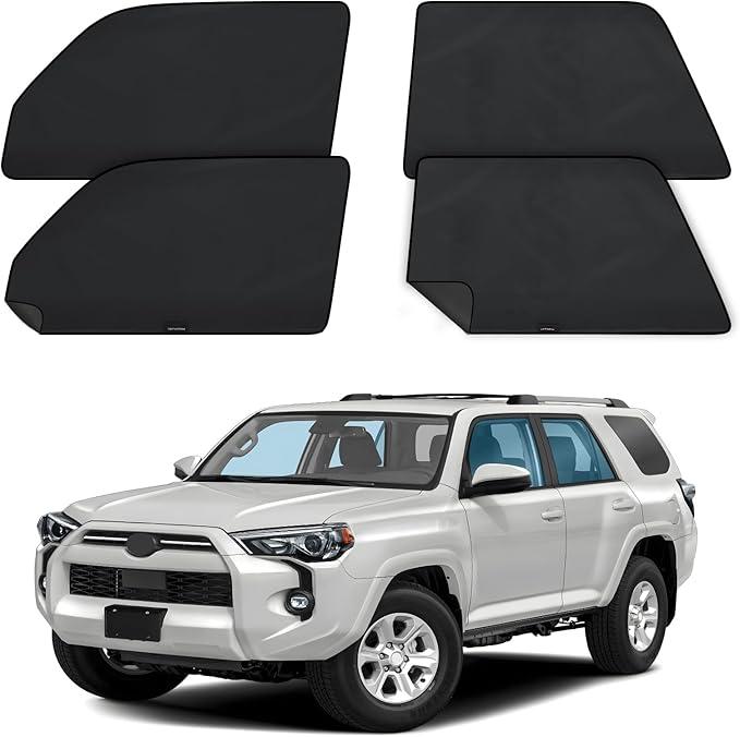 ZATOOTO Car Window Shades for Toyota 4Runner 2017-2024, 4 Pcs Magnetic Car Window Covers - 100% Block Light Privacy Curtains, Side Window Sun Shade for Baby Breastfeeding, Sleeping, Camping