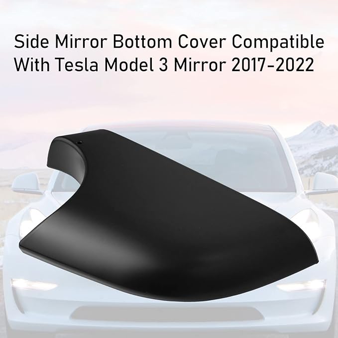Jaronx Compatible With Tesla Model 3 Mirror Bottom Cover 2017-2025, Right Passenger Side Rearview Mirror Lower Base Cover Bottom Trim Replacement For Tesla Model 3 Accessories(Right)