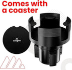 Integral Expandable Mug Holder - YETI 14oz Rambler Cup Holder - Car Cup Holder Expander with Adjustable Base - Rubber Tabs Hold Most Coffee Mugs Ramblers 10oz