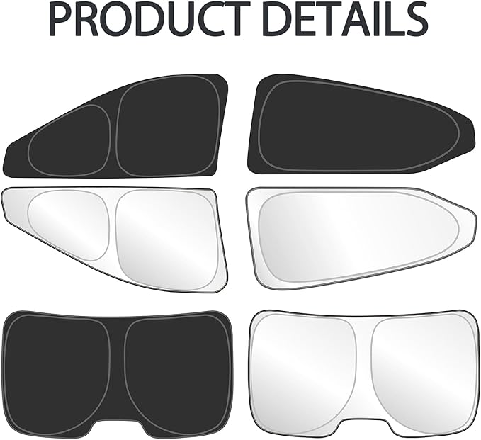 D-Lumina Rear ＆ Side Window Sun Shade for 2018 2019 2020 2021 2022 2023 2024 Toyo-ta Camry Accessories, Windshield Sunshade Sun Visor Protector Blocks UV Rays Heat, Foldable 2 Layers 210T Material