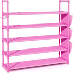 VILICK Shoe Rack for Closet Shoe Organizer Space Saver Storage for 20-25 Pair Shoe Shelf with Hook and Side Pocket Free Stand