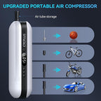 CYCPLUS Electric Air Compressor Portable Bicycle Pump Car Tire Inflator, Max 150 PSI, Auto Shut-Off Air Pump with Presta and Schrader Valves for All Bicycles Motorcycles and Cars