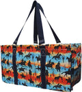 NGIL Extra Large Utility Tote Reusable Grocery Bag Oversized Collapsible for Groceries, Storage, Picnic, Beach (Cowboy Silhouette-Navy)