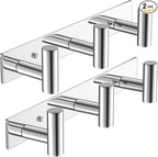 VAEHOLD Hat and Coat Wall Mount Rack - Hooks for Robes, Bags, Keys, and Towels - Bathroom Towel Hanger Organizer (Polished Ch