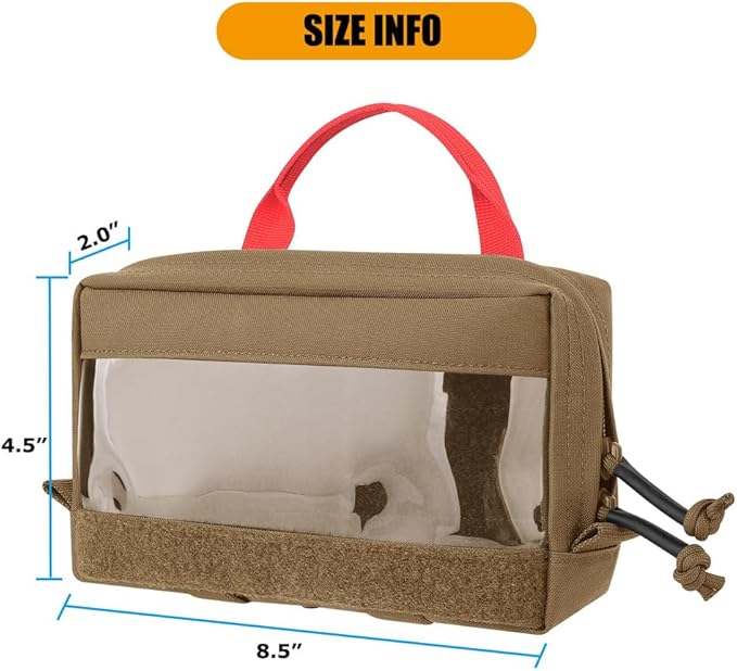KRYDEX Clear Top Insert Bag with Hook Panel Tactical Packing Cube Travel Organizer Bag (Small -CB)
