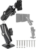 Extended Dual Arm Car Mount for CarPlay Screen - Aluminum Alloy Arm & AMPS Square Plate Base, Drill CarPlay Mount for Truck Vehicle