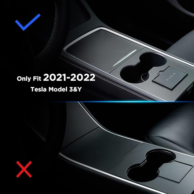 Nestour Upgraded 4PCS Flocked Center Console Organizer Tray Accessories Fit For 2021 2022 2023 Tesla Model 3 Model Y, Armrest Hidden Storage Box, Center Console Wrap Cover Kit.