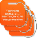 Custom Metal Luggage Tags (3 or 6 Pack) - Personalized Unique Suitcase & Backpack Travel, Durable, Waterproof & Heavy Duty (O