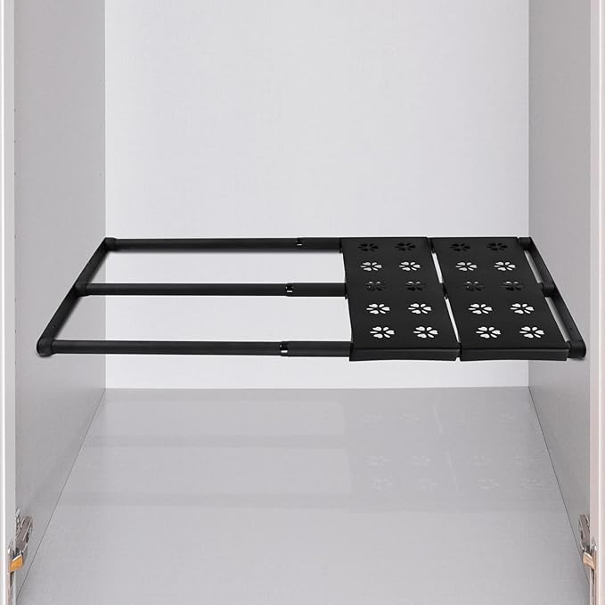 Expandable Closet Shelf, 16-67 Inches Metal Closet Rod Organizers and Storage Shelves Space Saving DIY Divider Separator for 