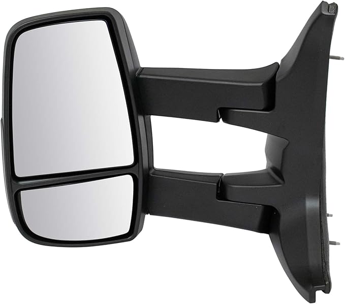 TRQ Driver and Passenger Side Power Mirror Set Textured Black Long Arm Design without Heat Compatible with 2015-2017 Ford Tra