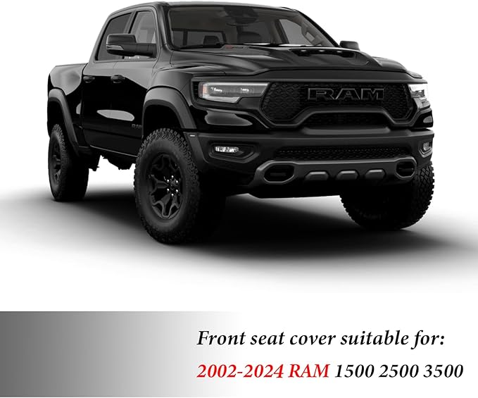 Coverado Front Seat Covers, Waterproof Front Car Seat Covers for Truck Compatible with 2002-2026 Dodge Ram 1500 2500 3500 Cre