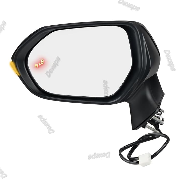 Driver Side Mirror Assembly Compatible with Toyota Corolla 2020-2025 Heated with Turn Signal, Blind Spot Monitor, Power Adjustable Replace 8794012G10, TO1320395 Black (7Pin Left)