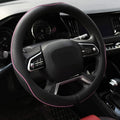 Rueesh Microfiber Leather Steering Wheel Cover Anti-Slip Matte Finish Auto Car Wheel Cover Universal 15 Inch Wheel Cover for 