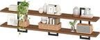 HOOBRO Floating Shelves, 15 Inch Wall Shelf Set of 3, Wall Mounted Storage Shelves 2-Tier, Hanging Bathroom Shelves, for Livi