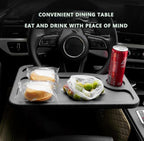 Car Steering Wheel Desk,Steering Wheel Tray, Lightweight Food Drink Table for Car, Hook on Car Steer Wheel Table Tray Fit for Most Vehicles (Grey)
