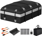 Car Rooftop Cargo Carrier Bag, 30 Cubic Feet Waterproof Soft-Shell Car Roof Bag for All Vehicle with/Without Rack, Include Anti-Slip Mat, Reinforced Straps, Door Hooks Luggage Lock (Grey)