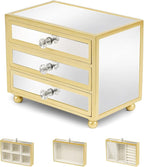 Gifturbo 3 Layer Jewelry Box,Jewelry Holder Organizer with Jewelry Organizer Drawer,Large Jewelry Boxes & Organizer with Velv