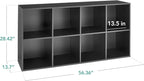 Best Choice Products 8-Cube Storage Organizer, 13.5in Shelf Opening, Bookcase, Display Shelf, Customizable w/ 2 Removable Bac