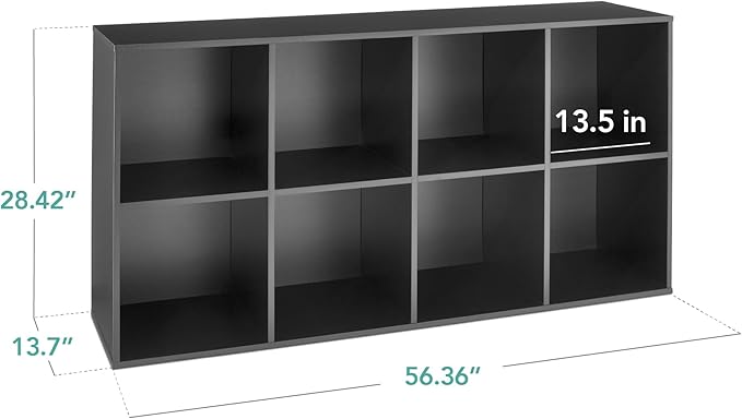 Best Choice Products 8-Cube Storage Organizer, 13.5in Shelf Opening, Bookcase, Display Shelf, Customizable w/ 2 Removable Bac