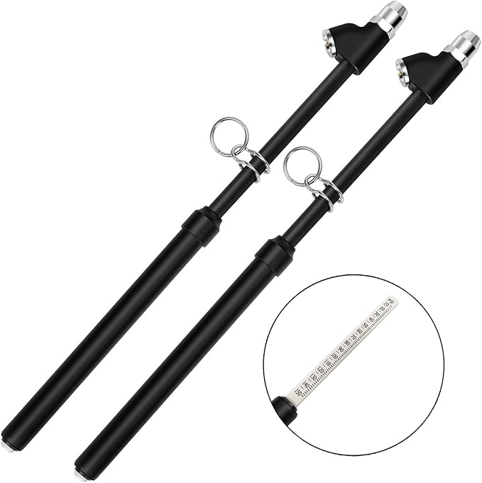 Tire Pressure Gauge Heavy Duty Dual Head Truck Tire Gauge Solid Brass Body Black Painting, Aluminum Slide, with Hook, Range 10-150psi for Bike Car SUV Vehicle Tester 2PCS