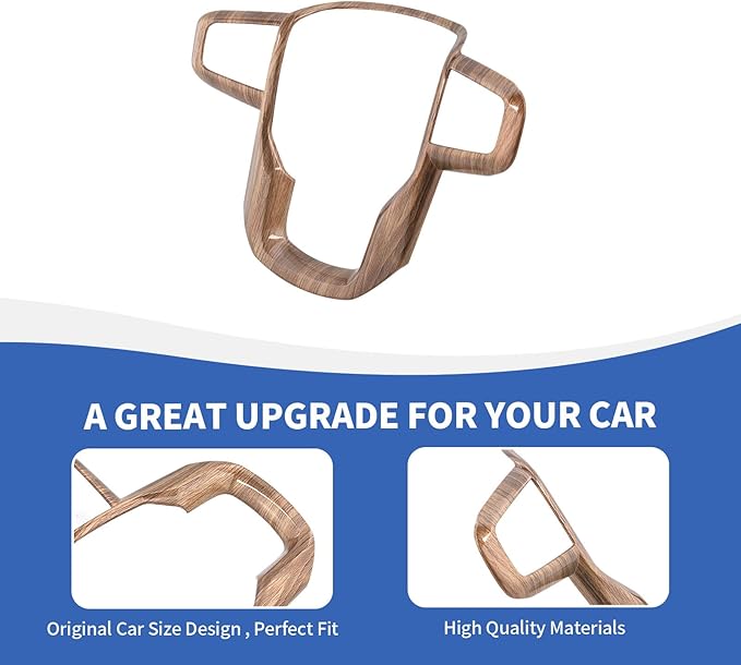 Steering Wheel Trim Cover Compatible with GMC-Sierra 1500 2019-2025 & GMC-Sierra 2500HD/3500HD 2020-2024, for GMC-Yukon 2021-2024, Wood Grain