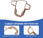 Steering Wheel Trim Cover Compatible with GMC-Sierra 1500 2019-2025 & GMC-Sierra 2500HD/3500HD 2020-2024, for GMC-Yukon 2021-2024, Wood Grain