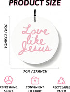 Pink Christian Car Air Freshener 4 Pcs, Inspirational Bible Verse Religious Hanging Air Freshener for Cars Closet Drawer Book