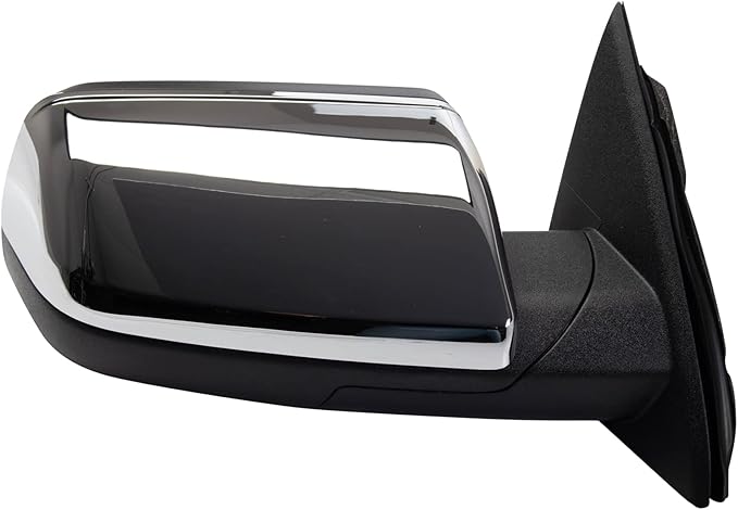 TRQ Driver and Passenger Side Mirror Set Power Heated Memory with Puddle Light Smooth Black Compatible with 2009-2012 Ford Fl