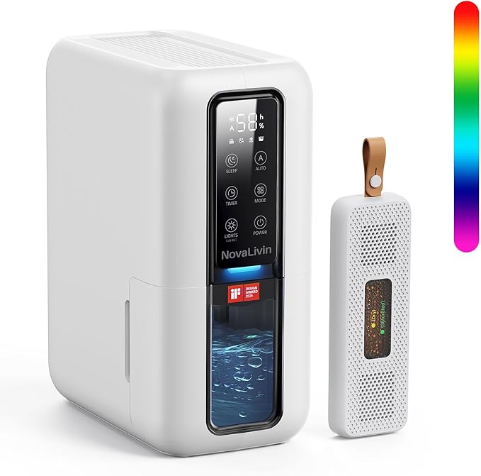 Dehumidifier for Home, Dehumidifiers for Bathroom, Bedroom, Living room, Closet with 68 OZ Water Tank, Moisture Absorbers,