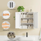 Homleke Bathroom Wall Cabinet, Over Toilet Storage Cabinet with Barn Doors and Adjustable Shelves, 3-Tier Medicine Cabinet Wa