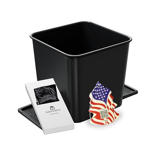 Car Trash Can with Stability Wings – Leakproof Portable Garbage Bin for Fabric & Rubber Mats – Compact Durable Plastic Auto Organizer for Cars, SUVs, Trucks (Black, Small)