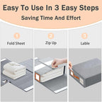 GhvyenntteS 6 Pack Bed Sheet Organizers and Storage, Sturdy Bed Sheet Organizer with Zipper and Handle, Foldable Linen Closet