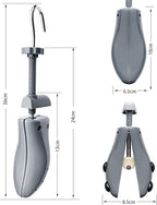 eachway Shoe Stretcher, Shoe Trees Adjustable Length & Width for Men (M for M's Us6.5-10; Wm's Us10-13.5) Grey
