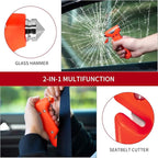 2-Pack Car Safety Hammer Seatbelt Cutter, Auto Emergency Escape Hammer with Window Glass Breaker and Seat Belt Cutter, Striki