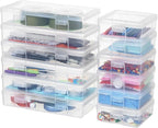 novelinks Plastic Clear Storage Containers for Organizing, Craft Storage Organizers and Stackable Storage Bins with Lids for 