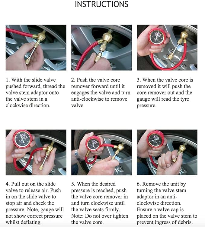 ARB ARB505 Deflator Kit 10-60 PSI Tire Pressure Gauge Rapid Air Down Offroad Kit With Recovery Gear Pouch (PSI)