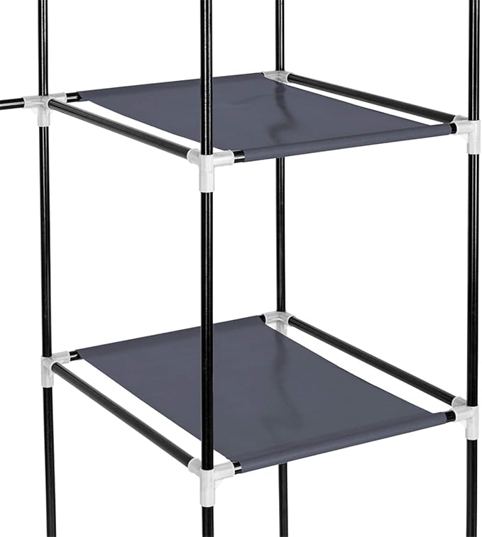 Closet Wardrobe, Portable Closet for Bedroom, Clothes Rail with Non-Woven Fabric Cover, Clothes Storage Organizer, 58 x 17 x 