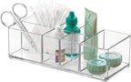 iDesign Divided Bathroom Vanity Organizer, 7" x 3" x 2", Set of 2Clear