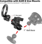 Magnetic Phone Holder Base for RAM Mounts, 1" (25mm) Ball Mount with Short Aluminum Alloy B Size Double Socket Arm, Compatible with Magsafe iPhone 17/16/15/14/13/12 Series