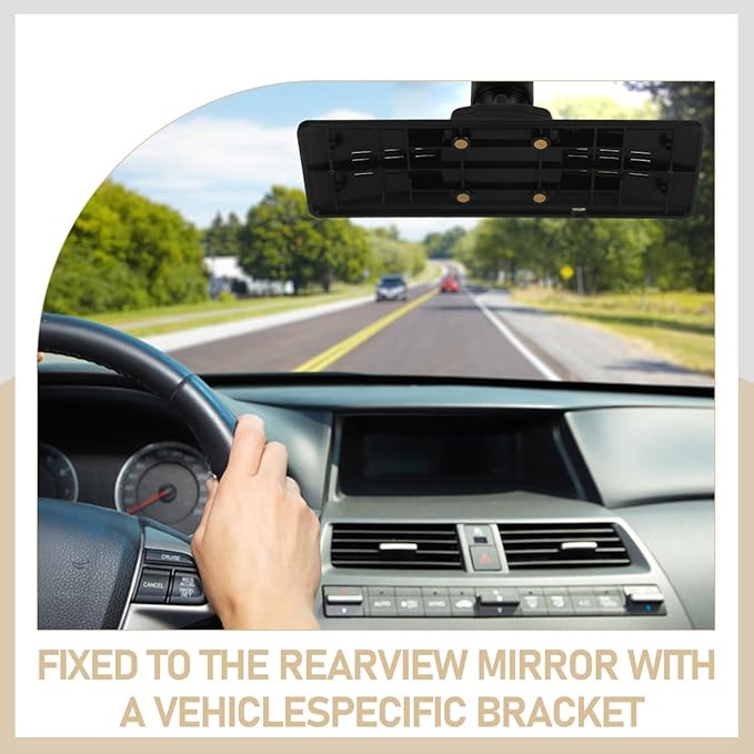 HOMSFOU Rearview Mirror Dash Cam Mount Bracket with Abs Back Plate Panel Universal Driving Recorder Stand for Cars Suvs Trucks Streaming Media Recorder Holder