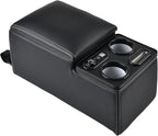 Coverado Car Center Console, Universal Rear Bench Seat Console, Back Seat Car Organizer, Automotive Center Console with Cup Holder & Phone Holder, Central Armrest Box (Update, Black)