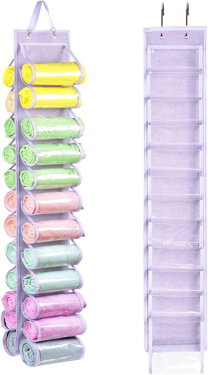 Legging Storage Bag Storage Hanger Can Holds 24 Leggings or Shirts Jeans Compartment Storage Hanger, Foldable Leggings Organi