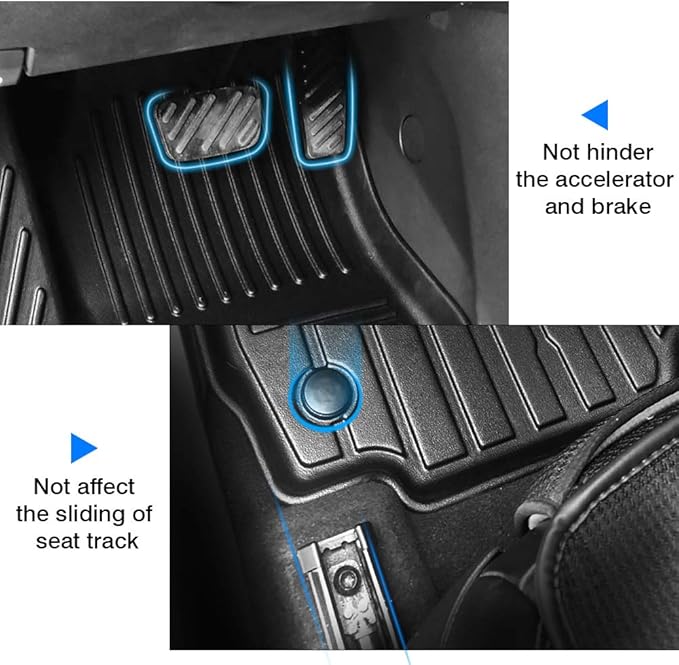 KUST Custom Fit Floor Mats for Chevy Equinox/GMC Terrain 2018-2024 (No for EV), All Weather TPE Rubber Car Mats for Equinox Accessories Front Rear 2 Row Liners, High Edges Non-Slip