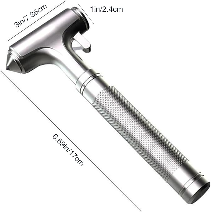2-Pack Alloy Car Window Breaker with KM46 Tungsten Tip, 3-in-1 Glass Breaker & Seatbelt Cutter & Escape Hammer Car Emergency 