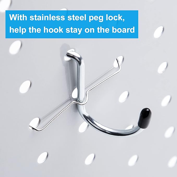 FRIMOONY Pegboard Hooks, with Bins, Peg Locks, for Organizing Various Tools, 131 PCS, 60 of Which are Locks
