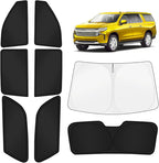 KUST Car Window Shades for Chevy Suburban/GMC Yukon XL 2021-2025 2026 Windshield Sun Shade Side Window Cover UV Block Privacy Protection Accessories for Camping Blackout Rear Back Full Set 8PCS